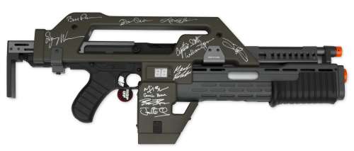 ’’Aliens’’ Cast Signed M41A Pulse Rifle -- Signed by 12 Key Cast Members Including Sigourney Weaver and Bill Paxton | Nate Sanders