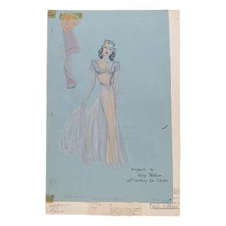 A Gene Tierney Costume Sketch for Leave Her to Heaven Designed by Kay Nelson, Sketched by Paula Giokaris | Bonhams