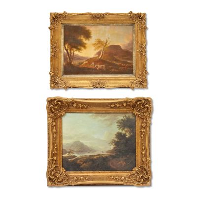 Lot 174 - Two photographic reproduction canvases of landscapes In the early 19th Century style | Bonhams