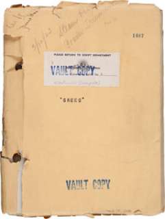 A Script from "Greed." | Heritage