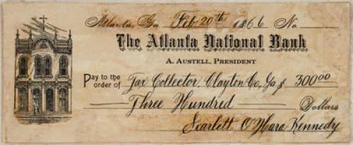 A Prop Check Made for "Gone With The Wind." | Heritage