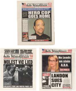 New York Ledger Prop Newspapers, "Motion to Dismiss" Prop, and Attorney Identification for Elizabeth Rohm "Serena Southerlyn"...