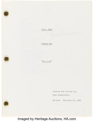Star Trek: The Original Series (Paramount TV, 1966-1969), Revised Draft Screenplay from Original Pilot Episode "The Cage" signed by Laurel Goodwin.