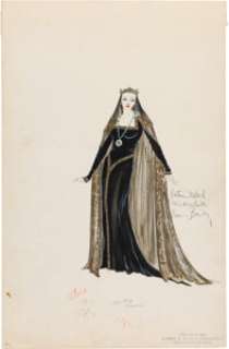 The Crusades (Paramount, 1935), Travis Banton Pair of Katherine DeMille "Alice of France" Costume Sketches. (Total: 2 Items) | Heritage