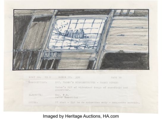 Star Wars: Episode V - The Empire Strikes Back (TCF, 1980), Hand-Drawn Storyboard by Joe Johnston. | Heritage