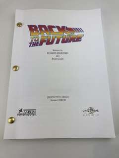 Back To the Future | Back to the Future - Michael J. Fox and Christopher Lloyd - Film script Production draft October 21nd, 1984 | Catawiki