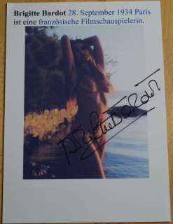 Fantastic Photograph of Brigitte Bardot "Nude" | Fantastic Photograph of Brigitte Bardot "Nude" - rare photo, signed in person by BB, from her Foundation | Catawiki