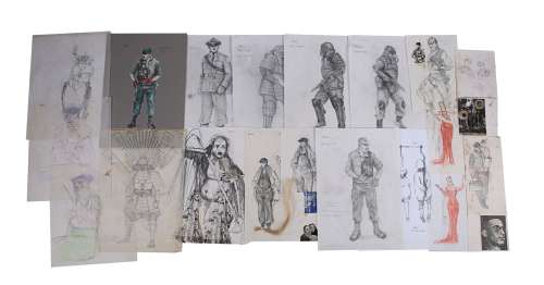 BRAZIL (1985) - Lot 55 - 18 Hand-drawn Costume Designs, Six Security Shield Designs and Three Printed Costume Designs