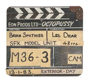 JAMES BOND: OCTOPUSSY (1983) - Lot 203 - Model Unit Clapperboard