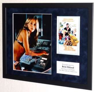 James Bond 007: The Man with the Golden Gun - Britt Ekland (Mary Goodnight) Premium Framed, signed, COA, Sticker b‘bc n