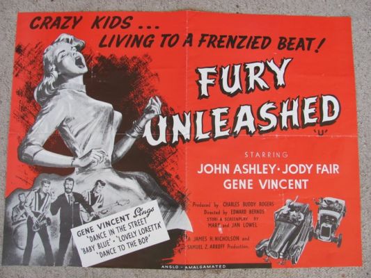 Gene Vincent - Fury unleashed (Hot Rod gang ) 1958 vintage movieposter - 1950s | Catawiki