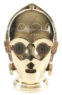 Anthony Daniels as C-3PO in Star Wars Signed Galactic Archive Series Prop Replica Helmet | SWAU