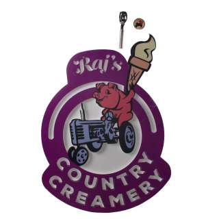 Jerry and Marge Go Large Raj Subhash Mandal Screen Used Country Creamery Sign Ice Cream Scooper & Uniform Patch | VIP Fan Auctions