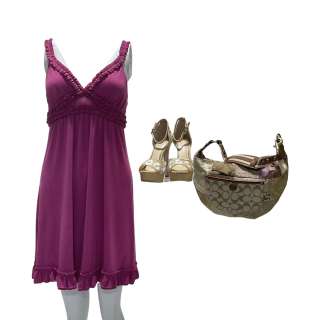 Lot #98 – Hustlers Annabelle Lili Reinhart Screen Worn Dress Bracelet Set Earrings Purse & Shoes Ch 4 Sc 94