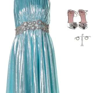 Respect Aretha Franklin Jennifer Hudson Screen Worn Sleeveless, Floor Length Formal Dress, Earrings & Pointy-Toe, High Heel Shoes Ch 30 Sc 96 | VIP Fan Auctions