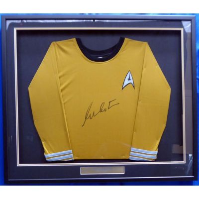 William Shatner Autographed Framed Star Trek Uniform Shirt JSA Stock #160686 | Activity Auctions