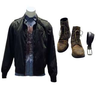 Shining Girls Harper Jamie Bell Screen Worn Stage 2 Zip-Front Jacket, Long Sleeve, Button-Front Shirt, Belt & Lace-Up Boots Ep 107-108 | VIP Fan Auctions