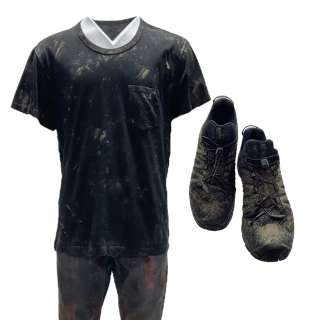 The Terminal List James Reece Chris Pratt Screen Worn Short Sleeve Shirt, Zip-Front Pants & Draw String Athletic Shoes Ep 106 - Lot #88 - The Terminal List James Reece Chris Pratt Screen Worn Short Sleeve Shirt, Zip-Front Pants & Draw… | VIP Fan Auctions