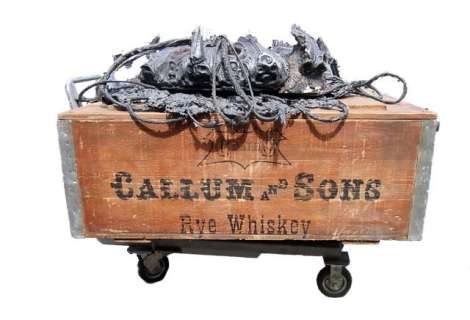 Lot 769 - Falling Skies Espheni Sub-Communications Hub Atop Whiskey Crate Movie Props