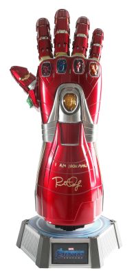 Robert Downey Jr. as Tony Stark / Iron Man in Avengers: Endgame Signed Hot Toys 1:1 Life Size Prop Replica Nano Gauntlet with Character Name Quote | SWAU
