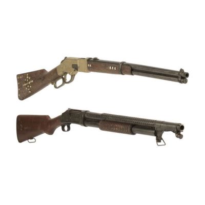 WONDER WOMAN (2017) - Lot #1059 : Steve Trevor‘s (Chris Pine) Stunt Winchester Model 1897 "Trench Gun" Shotgun and Chief‘s (Eugene Brave Rock) Stunt Winchester Model 1866 "Yellow Boy" Rifle