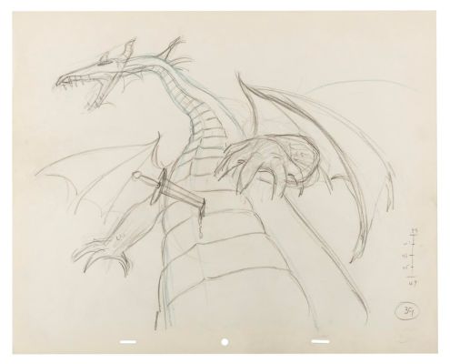 Lot 416 - A "Sleeping Beauty" Maleficent Dragon Production Drawing. | Van Eaton Galleries