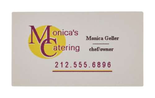 Friends | Original Monica’s Catering Business Card Prop (D) | Julien’s