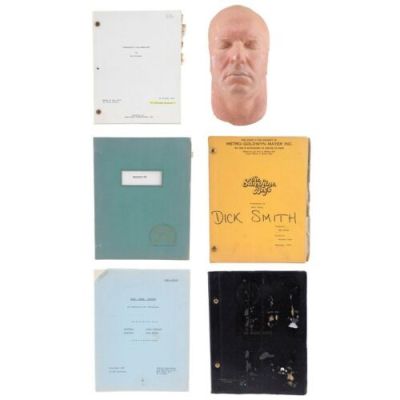 DICK SMITH - Lot #708 : Dick Smith Collection: Dennis Quaid Life Mask and Collection of Personal Production Scripts