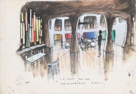 Gerry Anderson related - Original artwork on board, pen and ink, showing a Cloud Base Conference… | Ewbank’s