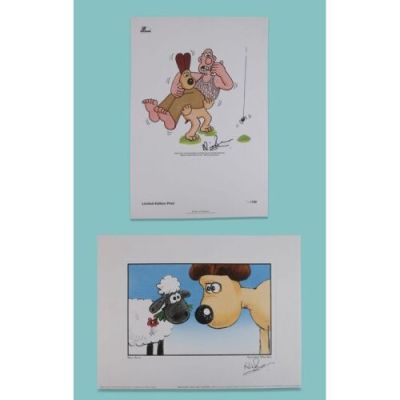 Wallace & Gromit: a Close Shave (1995) | Lot  23. Fine Print of Storyboard Frame and Limited Edition Print Signed by Nick Park | Propstore