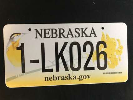 Lot 1 - Downsizing (2017) - Nebraska License Plate & Miniature Road Block Barrier