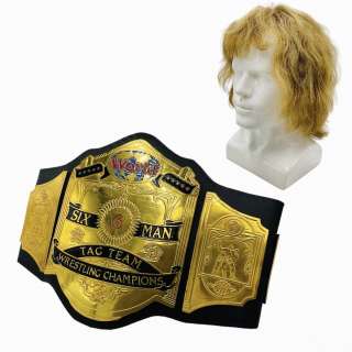 Lot #47: The Iron Claw David Von Erich Harris Dickinson Screen Used Wig & World Six Man Tag Team Belt