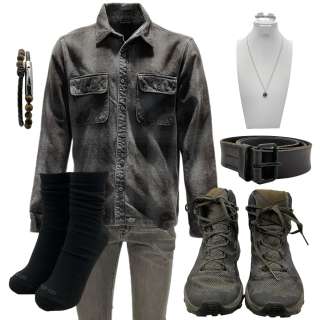 Civil War Joel Wagner Moura Screen Worn Button-Up Shirt, Pants, Belt, Necklace, Bracelet Set, Socks & Boots Ch 1 Sc 4-18 | VIP Fan Auctions