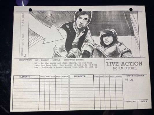 STAR WARS RETURN OF THE JEDI storyboards movie prop George Lucas ewok HAN LEIA | eBay US (Buy It Now)