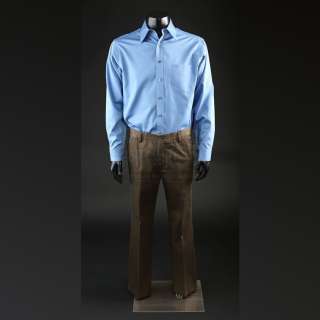 BREAKING BAD - Lot 34 - Walter White’s (Bryan Cranston) ”Sunset” Blue Button-up Shirt and Brown Pants Lot