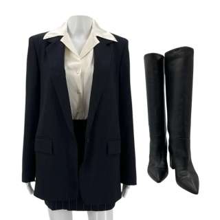 Materialists Lucy (Dakota Johnson) Screen Worn Jacket, Shirt, Skirt, Stockings & Boots Ch 1 Sc 3-8 | VIP Fan Auctions