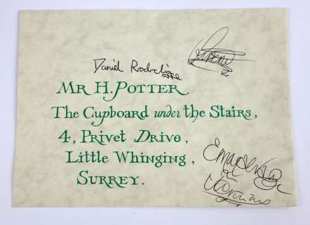 Harry Potter and the Philosopher’s Stone (2001) Production made sealed unopened Hogwarts Invitation | Ewbank’s