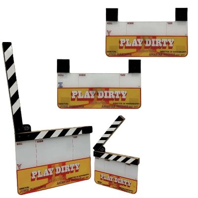 Lot 168: Play Dirty Production Used Clapper Board, Small Clapper Board & (2) Clapper Board Slates | VIP Fan Auctions