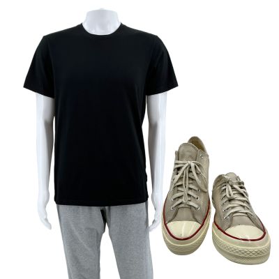 Lot #26: Eternity Luke (Callum Turner) Screen Worn Shirt, Pants & Sneakers Ch 9 Sc 61