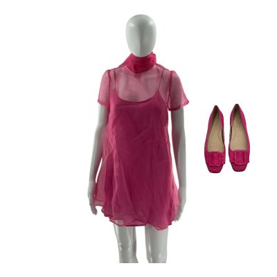 MERV Anna Screen Worn Short Sleeve Sheer Dress & Flats Ch 6 Sc 15.5 Photo-43 Photo 1 | VIP Fan Auctions