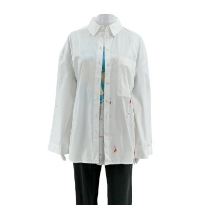 Lot 101: Mercy Nicole Raven Screen Worn Button-Up Shirt, T-Shirt & Pants Ch 1 | VIP Fan Auctions