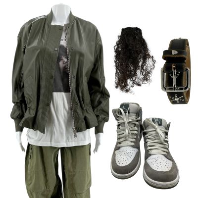 Relationship Goals Leah Caldwell Screen Worn All Saints Jacket, T-Shirt, Co Pants, Medea Belt, Hair Extension & Sneakers Ch 7 Sc 31 | VIP Fan Auctions