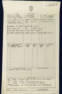Lot 181 - Innerspace (1987) - Production Call-sheet