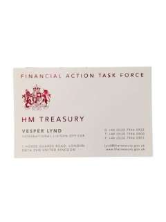 Lot 38 - James Bond Saga Casino Royale (2006) Vesper Lynd Embossed Business Card Movie Props