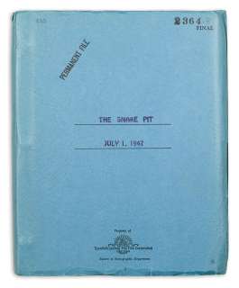 A final screenplay of The Snake Pit | Bonhams