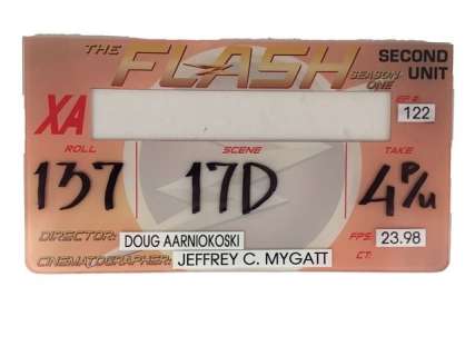 The Flash, Season 1, Episode 122, Second Unit Set-Used Film Slate | Premiere Props