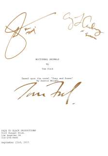 Nocturnal Animals: A signed script, Fade To Black Productions, 2016, | Bonhams
