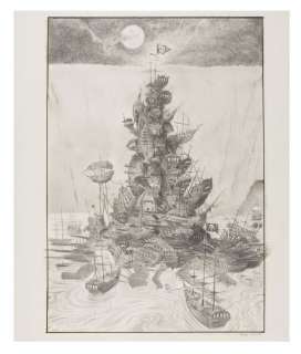 A “Pirates of the Caribbean” Shipwreck Cove Concept Drawing. | Van Eaton Galleries