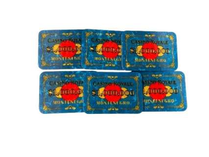 007 James Bond Casino Royale Poker Plaques Movie Props | Premiere Props