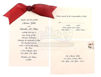 FRIENDS - Lot 42 - Monica Geller and Chandler Bing‘s Wedding Invitation Set